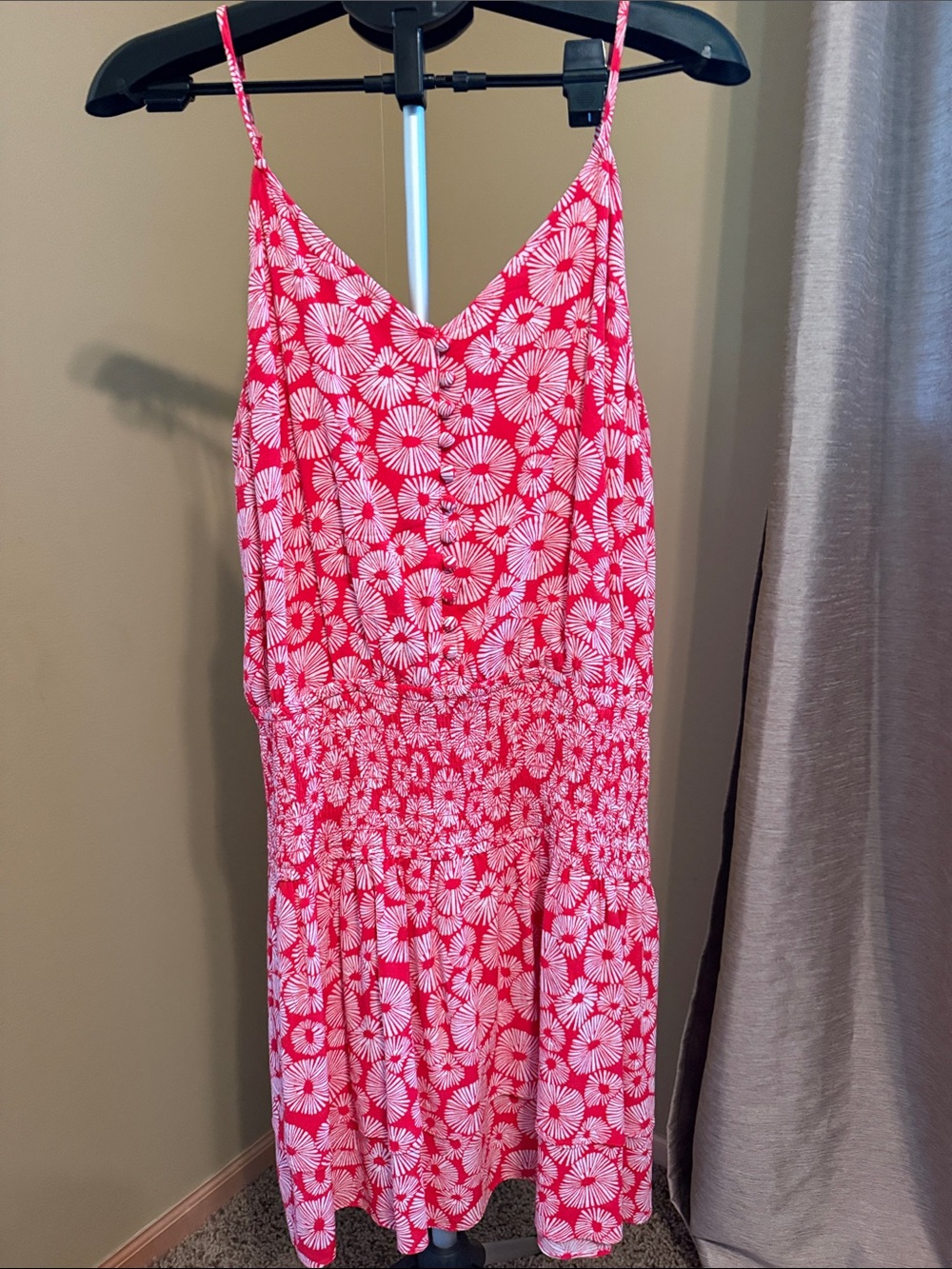Red/Pink Floral Print Summer Dress
